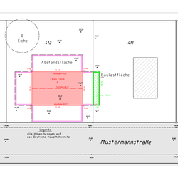 Skizze Lageplan zur Baulasteintragung